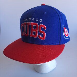'47 Brand Chicago Cubs Embroidered Snapback Hat Adjustable Blue Red Hat